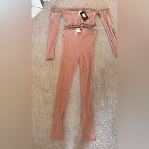 Women's Coral Two Piece Outfit